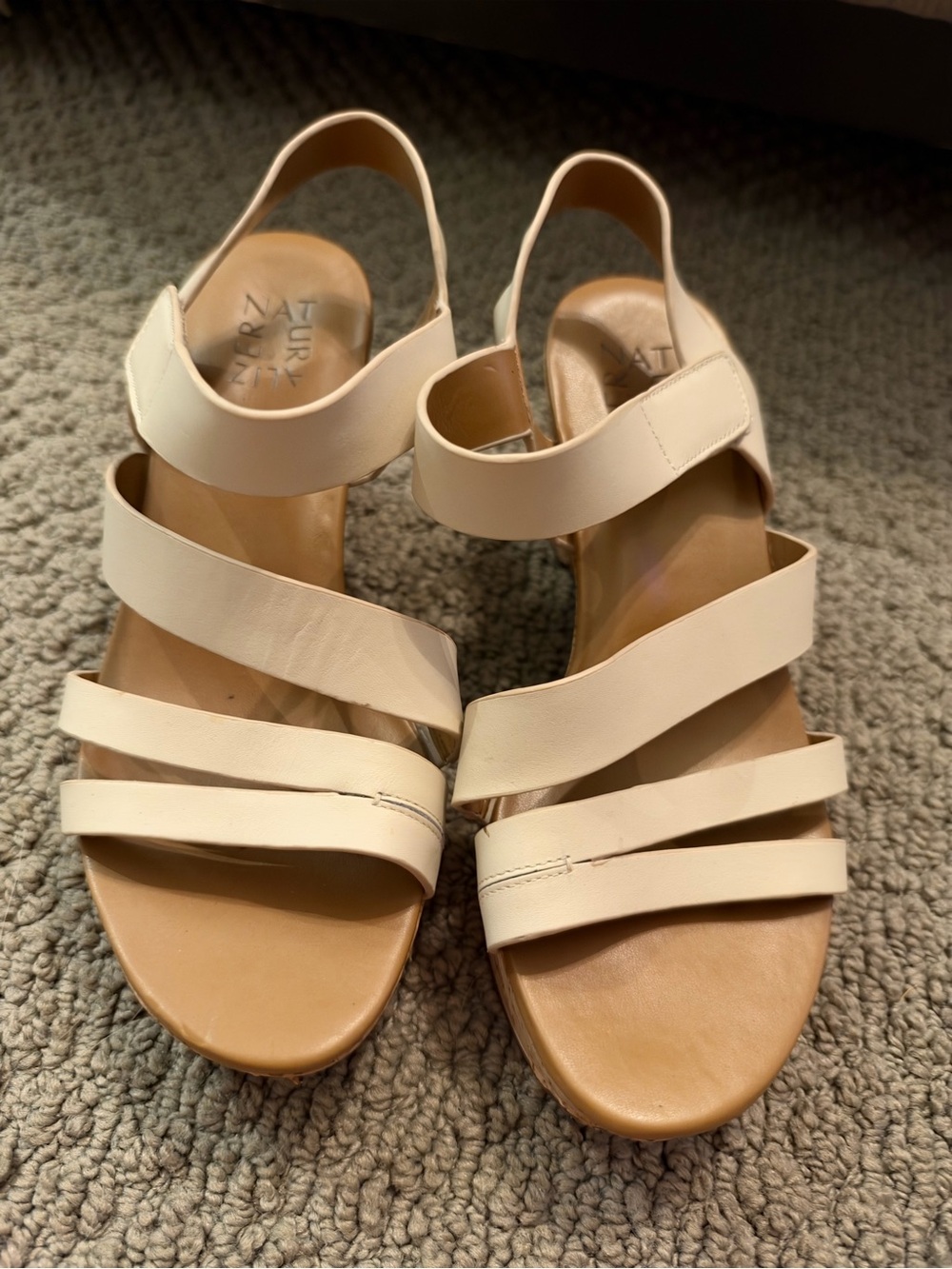 Naturalizer Cream Strappy Slingback Sandals